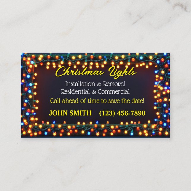 Christmas Lights Business Cards (Front)
