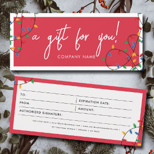 Christmas Lights Business Gift Certificate Voucher