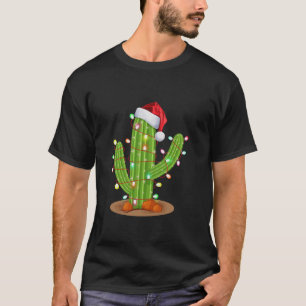 Christmas Lights Cactus Lover Funny Xmas Long Slee T-Shirt