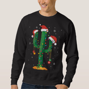 Christmas Lights Cactus Lover Funny Xmas Pajama Gi Sweatshirt