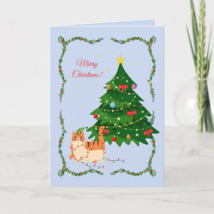 Christmas Lights Cat Funny Card