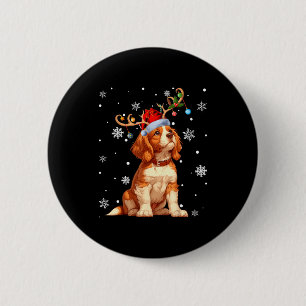 Christmas Lights Cavalier King Charles Spaniel Xma 6 Cm Round Badge