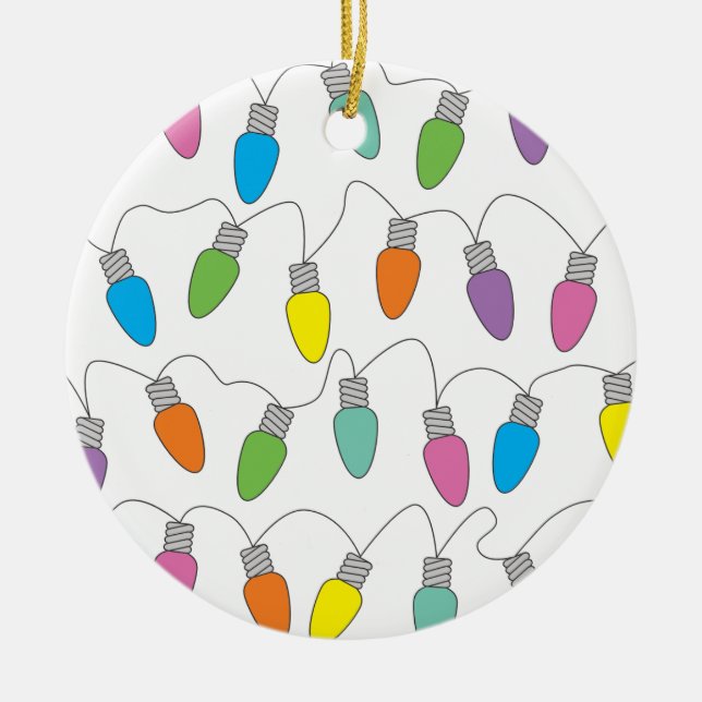 Christmas lights ceramic tree decoration (Front)