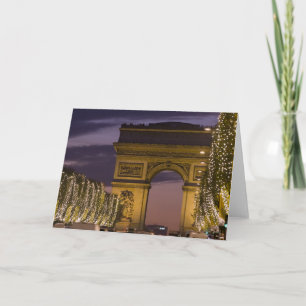 Christmas lights, Champs Elysees, Arc de Holiday Card