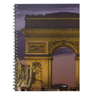 Christmas lights, Champs Elysees, Arc de Notebook
