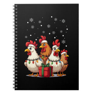 Christmas Lights Chicken Santa Funny Xmas Notebook