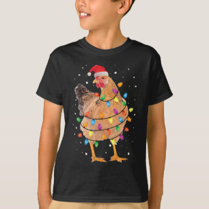 Christmas Lights Chicken Santa Funny Xmas Tree Chi T-Shirt