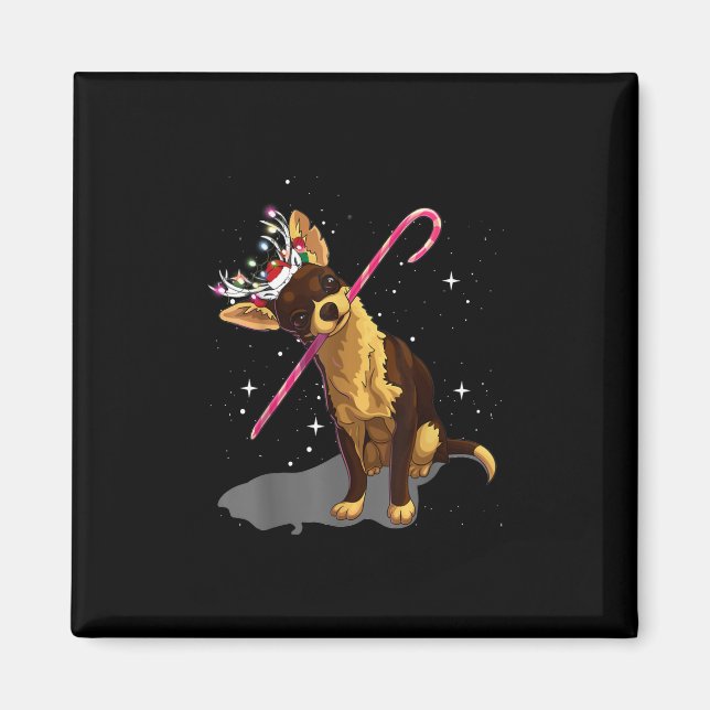 christmas lights chihuahua magnet (Front)