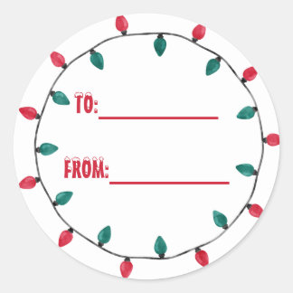 Christmas Lights Christmas Classic Round Sticker