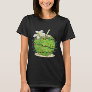Christmas Lights Coconut Tropical Summer Christmas T-Shirt