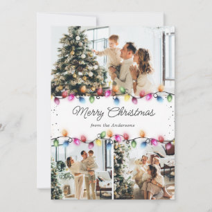 Christmas Lights Colorful Photo Holiday Card