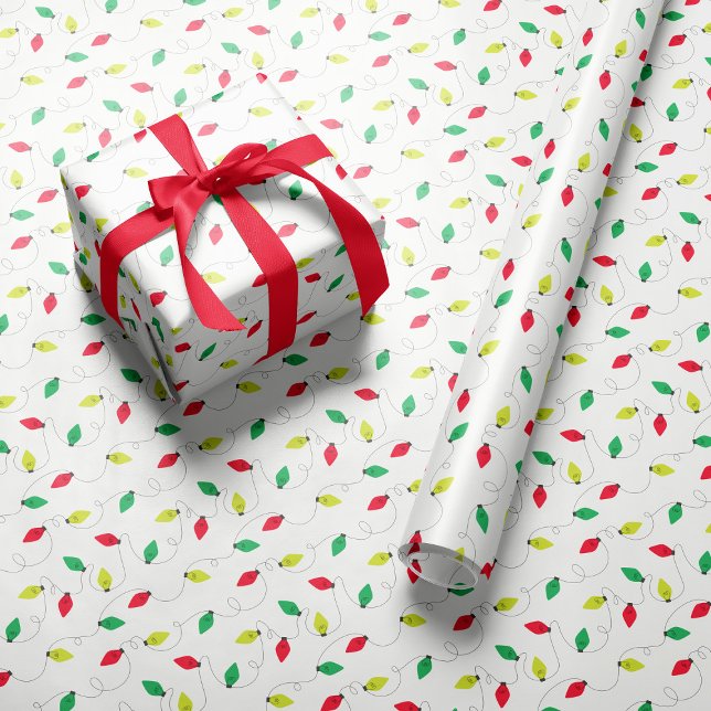 Christmas lights colourful holiday wrapping paper (Creator Uploaded)