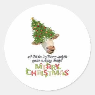 Christmas Lights Cow Lovers Classic T-Shirt Classic Round Sticker