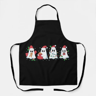 Christmas Lights Cute Ghost Xmas Boo  Apron
