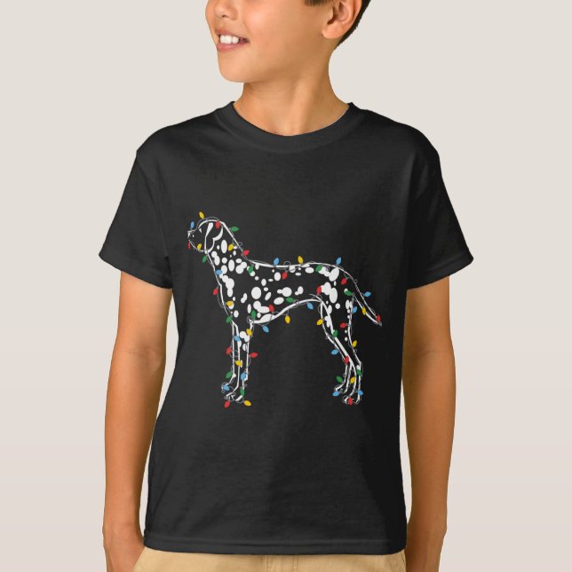 Christmas Lights Dalmatian Dog Lover Ugly Sweater  (Front)