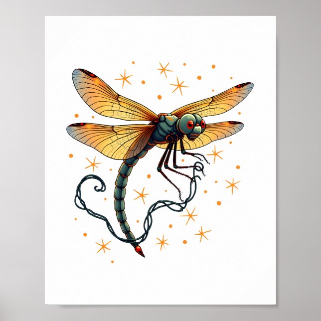 Christmas Lights Dragonfly Poster (Front)