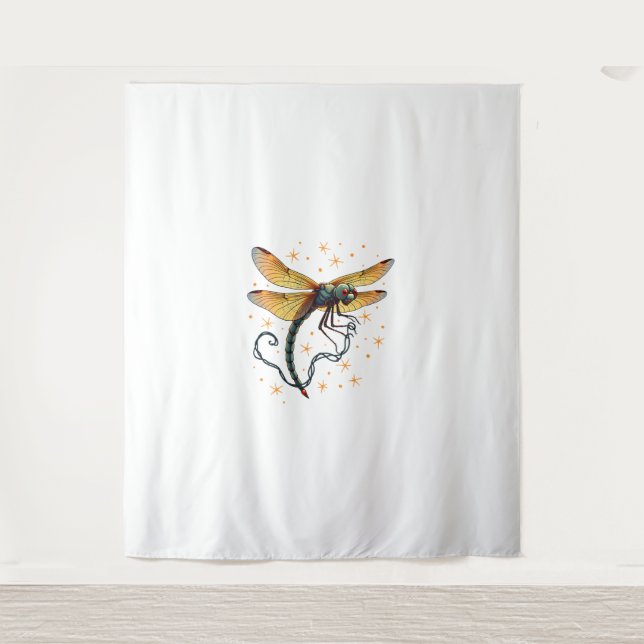 Christmas Lights Dragonfly Tapestry (Front)