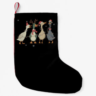 Christmas Lights Ducks Funny Animals Farm Lover Small Christmas Stocking