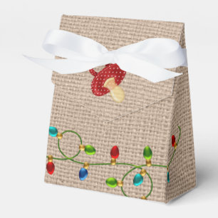Christmas Lights Faux Burlap Tent Favour Box