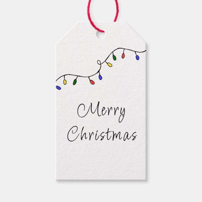 Christmas Lights Festive Holiday  Gift Tags (Front)