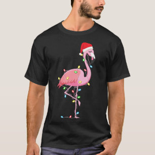 Christmas Lights Flamingo Lover Funny Xmas T-Shirt