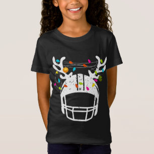 Christmas Lights Football Helmet Funny Xmas T-Shirt