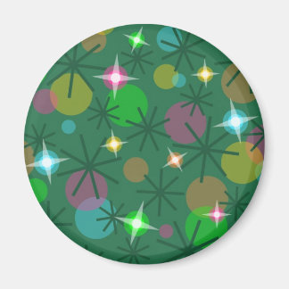 Christmas Lights fridge magnet round