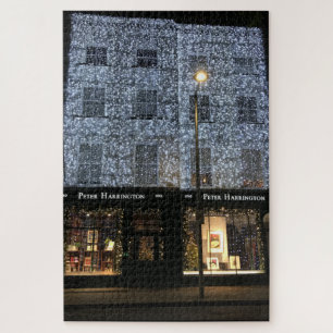 Christmas Lights, Fulham Road, Chelsea, London UK Jigsaw Puzzle