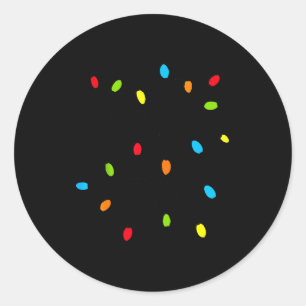 Christmas Lights Fun Holiday Novelty Bulb Strands Classic Round Sticker