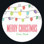 Christmas Lights Fun Holiday Party Favour Stickers<br><div class="desc">Christmas Lights Fun Holiday Party Favour Stickers. Customise with any text. Matching items available.</div>