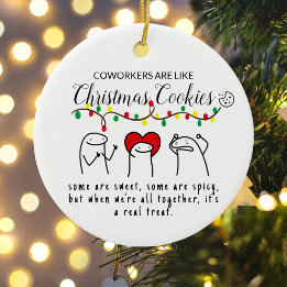 Christmas Lights Funny Coworker Meme Art White Ceramic Tree Decoration