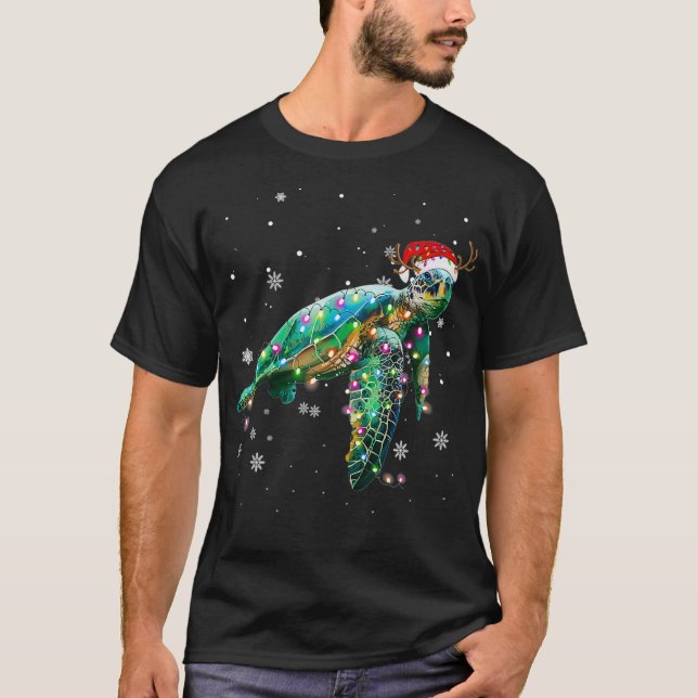 Christmas Lights Funny Santa Hat Merry Christmas 2 T-Shirt (Front)