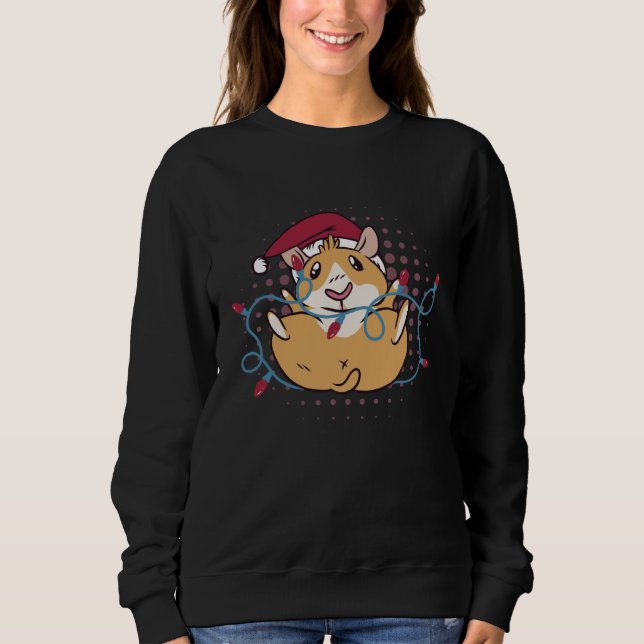 Christmas Lights Furry Potato Cute And Fluffy Guin Sweatshirt (Front)