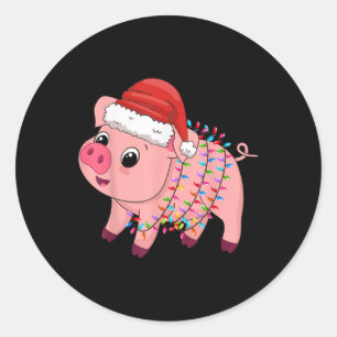 Christmas Lights G Wearing Xmas Hat G Lover Fa T S Classic Round Sticker