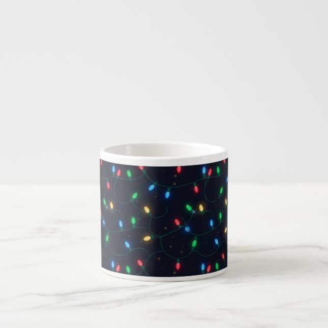 Christmas Lights Garland Seamless Pattern Espresso Cup (Front)