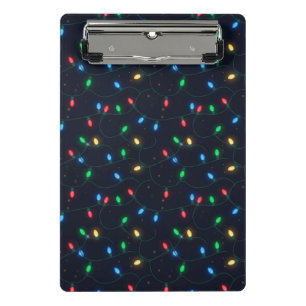Christmas Lights Garland Seamless Pattern Mini Clipboard