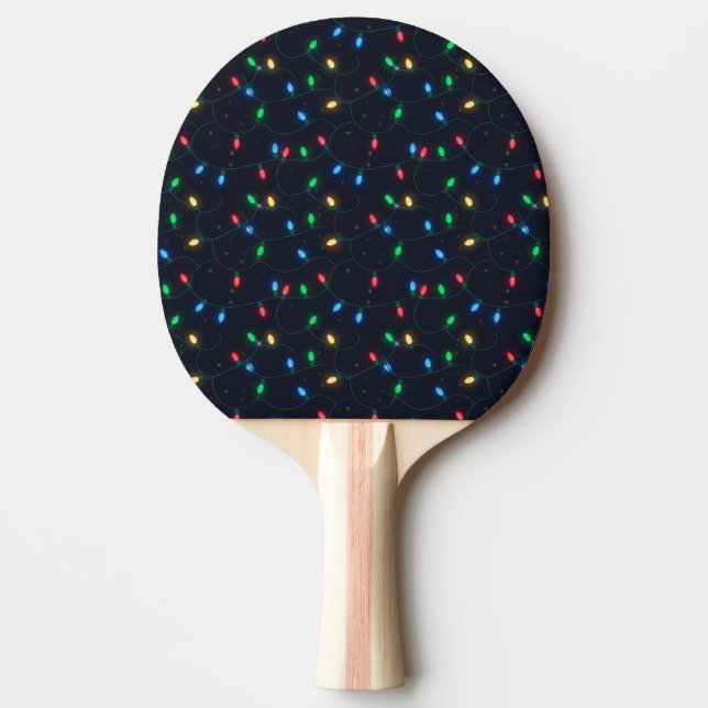 Christmas Lights Garland Seamless Pattern Ping Pong Paddle (Front)