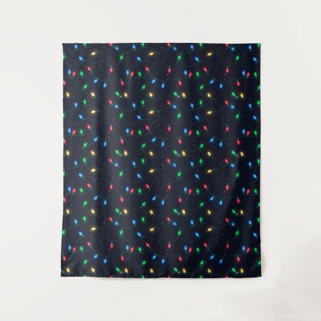 Christmas Lights Garland Seamless Pattern Tapestry (Front)