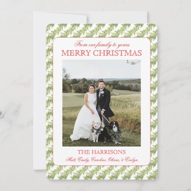 Christmas Lights Garland Two Photos Vintage Holiday Card (Front)