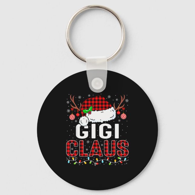 Christmas Lights Gigi Claus Family Matching Xmas P Key Ring (Front)