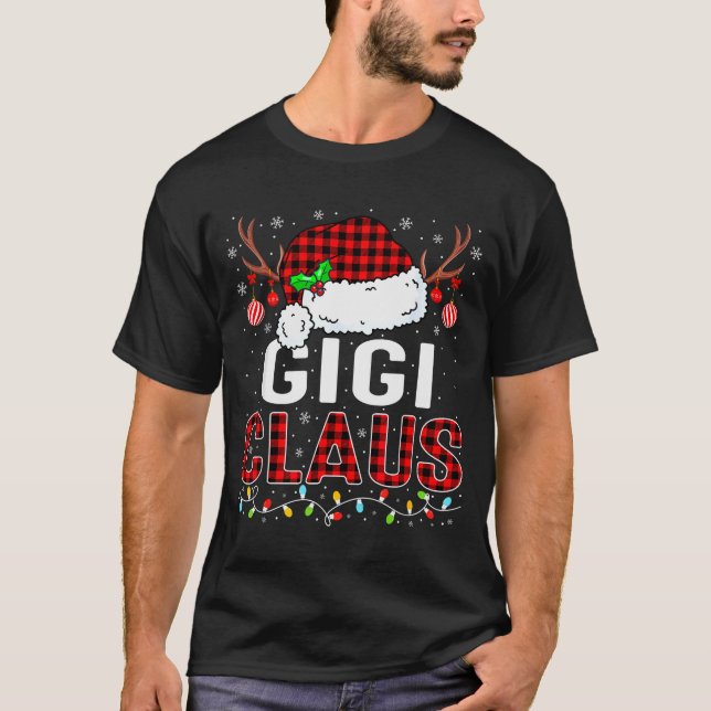 Christmas Lights Gigi Claus Family Matching Xmas P T-Shirt (Front)