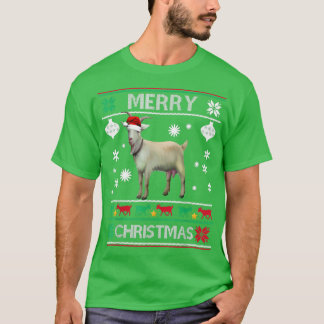 Christmas Lights Goat XMas Pajama Merry Christmas T-Shirt