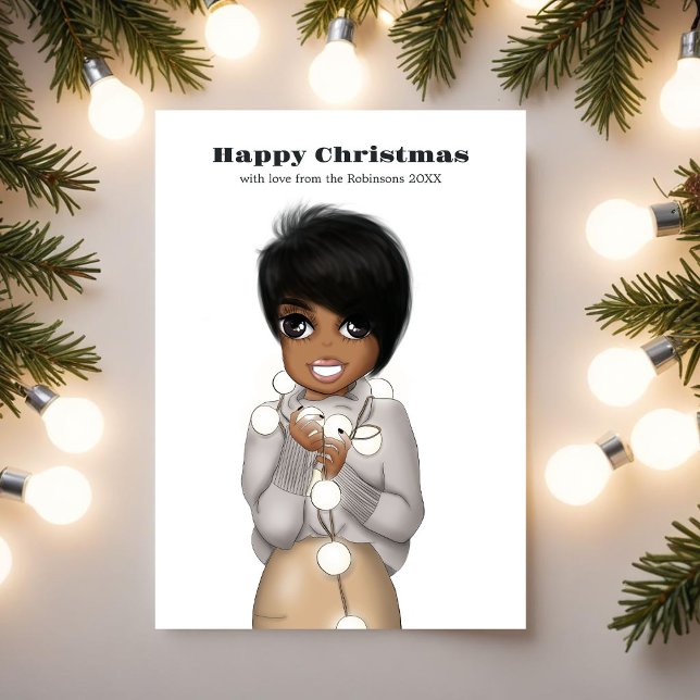 Christmas Lights Greeting Holiday Card (Christmas)