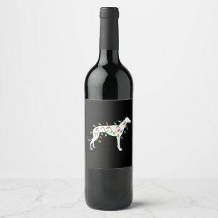 Christmas lights greyhound t cute gifts dog love wine label