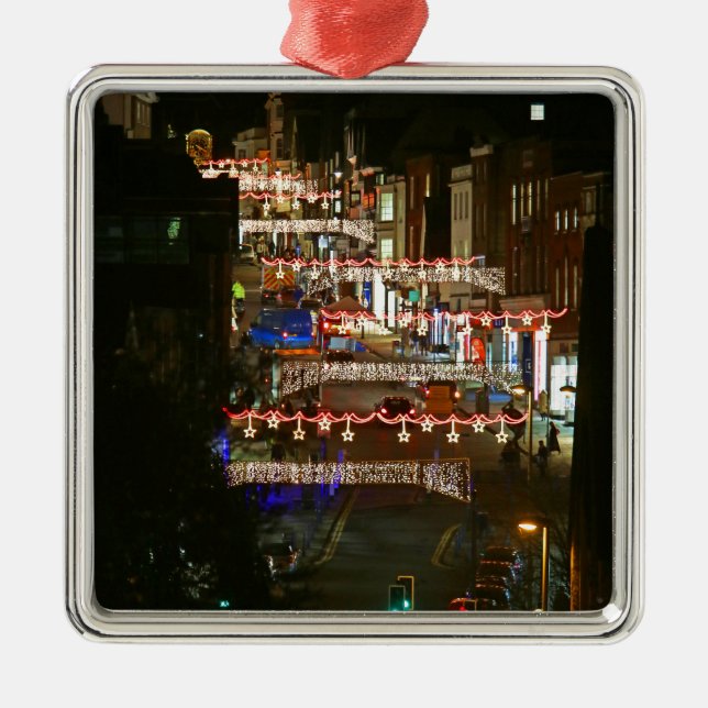 Christmas lights Guildford Metal Tree Decoration (Front)
