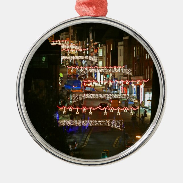 Christmas lights Guildford Metal Tree Decoration (Front)