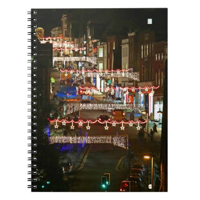 Christmas lights Guildford Spiral Notebook (Front)