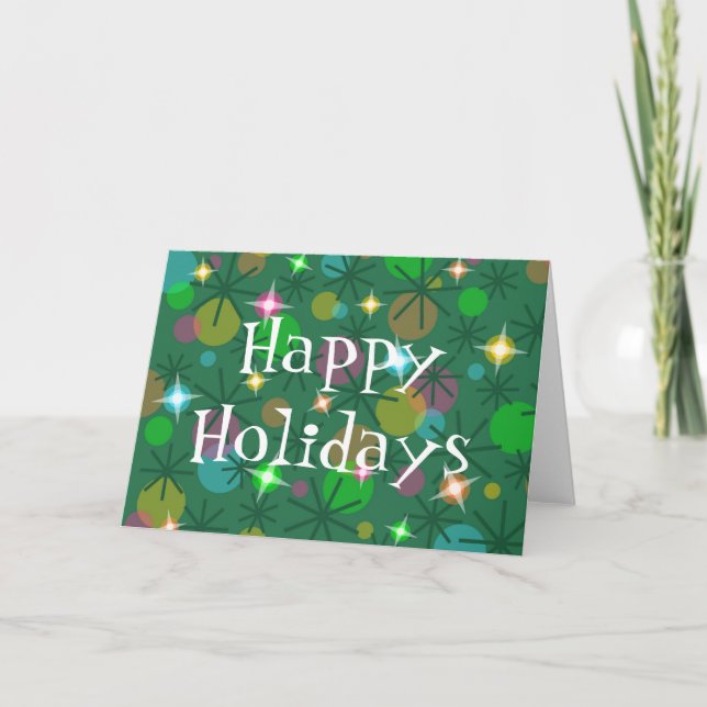 Christmas Lights 'Happy Holidays' card front text (Front)