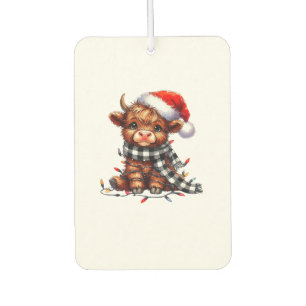 Christmas Lights Highland Cow Baby Christmas Light Car Air Freshener