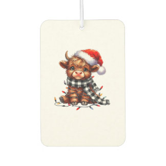 Christmas Lights Highland Cow Baby Christmas Light Car Air Freshener